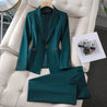 elegante tweedelige set voor dames bestaand uit blazer jas met knoop sluiting en broekpak pantalon dames