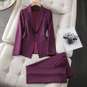 elegante tweedelige set voor dames bestaand uit blazer jas met knoop sluiting en broekpak pantalon dames