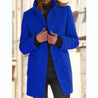 model draagt comfortabele lange trenchcoat jas voor dames herfstjas winterjas met knopen en hoge hals