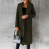 model draagt elegante trenchcoat jas voor dames lange jas met nopen wind en waterdicht winterjas voor dames