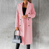 model draagt elegante trenchcoat jas voor dames lange jas met nopen wind en waterdicht winterjas voor dames