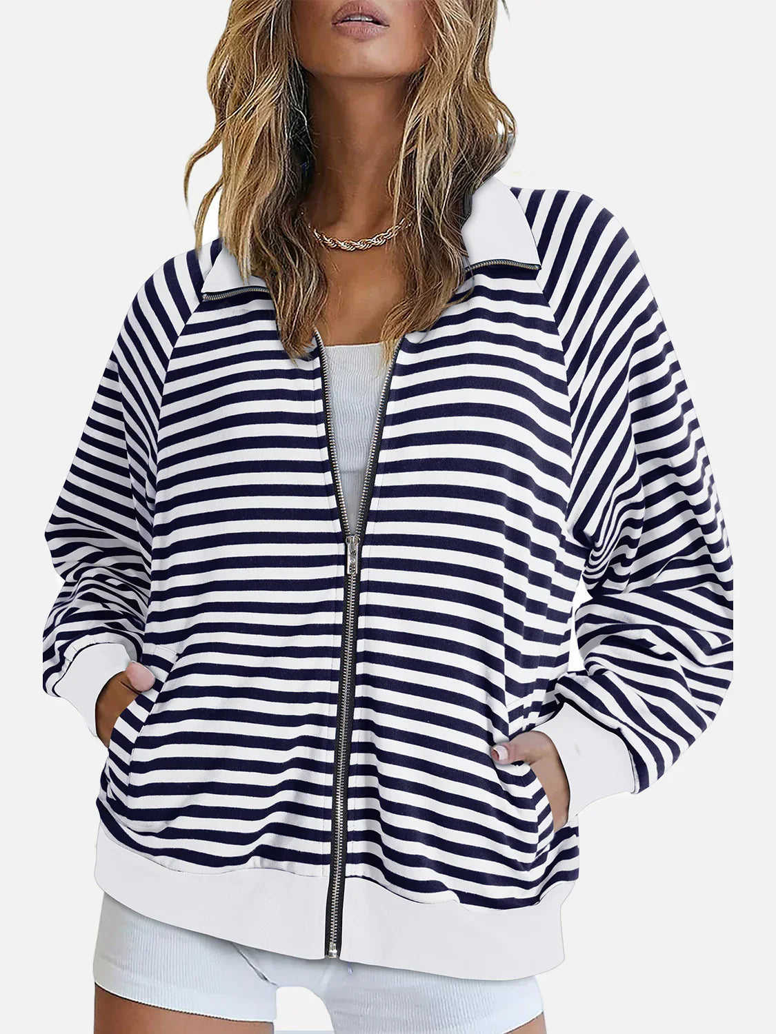 Oversized Gestreept Vest Voor Dames - Emma